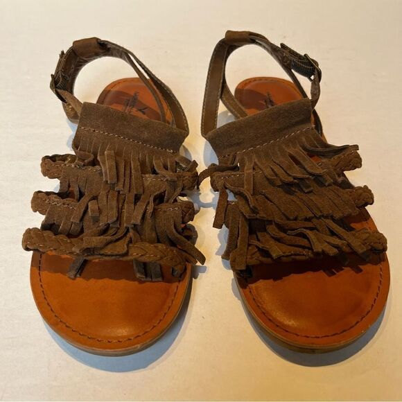 American Eagle Outfitters Women's Sandals, Brown Suede Fringe Size 8 - Picture 1 of 9
